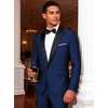 WULFUL Men’s 2 Piece Slim Fit Suits One Button Jacket Pants Tuxedo Suit Set for Prom, Wedding(Navy)
