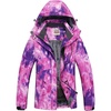 WULFUL Women’s Waterproof Ski Jacket Warm Winter Coats Windproof Winter Jackets for Women Fleece Lined Windbreaker with Hood(Digital Printing-03-n2)