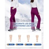 WULFUL Women’s Snow Ski Pants Waterproof Insulated Fleece Lined Winter Softshell Hiking Pants(Purple)