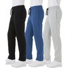 WULFUL 3 Pack Boys Sweatpants Fleece Athletic Workout Pants Boys Joggers with Pockets Size 4-20(Black/Light Grey/Blue)