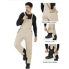 WULFUL Mens Insulated Snow Bibs Waterproof Winter Ski Pants Snowboarding Overalls(Khaki)