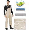 WULFUL Mens Insulated Snow Bibs Waterproof Winter Ski Pants Snowboarding Overalls(Khaki)