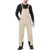 WULFUL Mens Insulated Snow Bibs Waterproof Winter Ski Pants Snowboarding Overalls(Khaki)