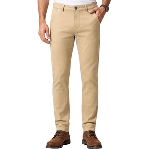 WULFUL Men’s Dress Pants Slim Fit Skinny Stretch Flat Front Slacks Trousers(Beige)