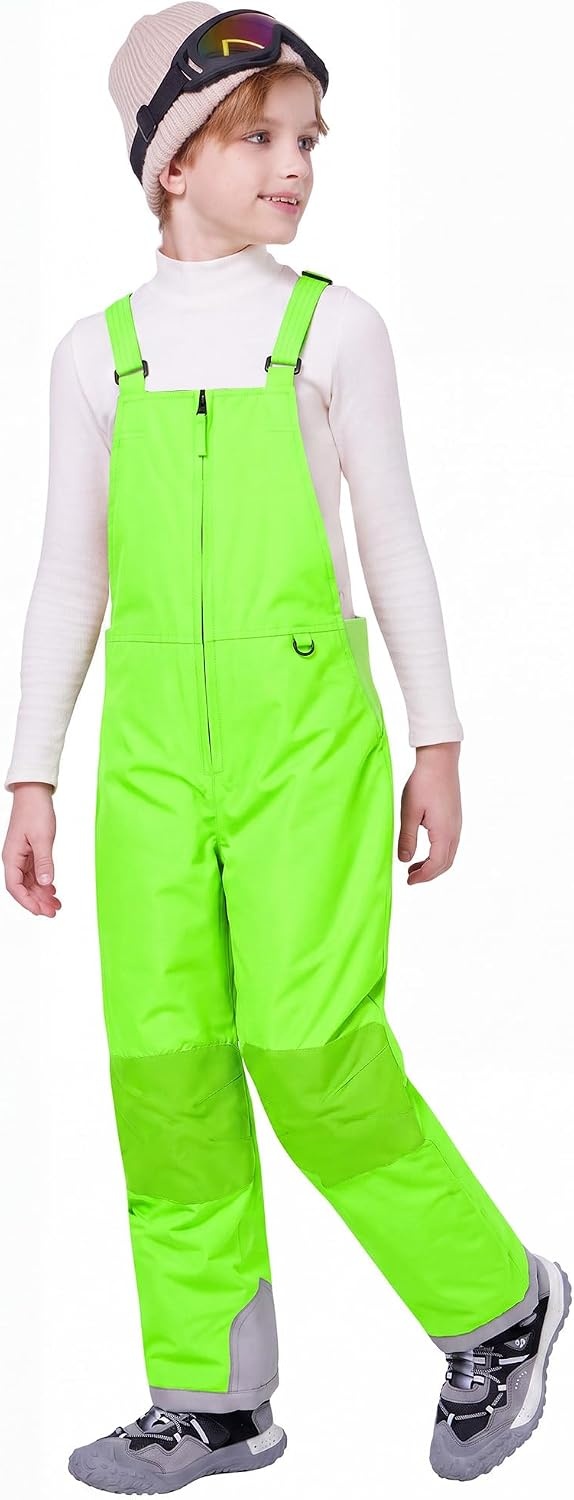 image:imageWULFUL Kids Waterproof Ski Bib Boys Girls Winter Snow PantsGreen