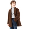 WULFUL Boys Wool Coat Single Breasted Trench Coat Winter Pea Coat(Dark Brown)