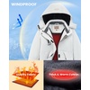 WULFUL Girl’s Waterproof Ski Jacket Warm Fleece Hooded Winter Snow Coat(Off-white)