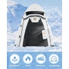 WULFUL Girl’s Waterproof Ski Jacket Warm Fleece Hooded Winter Snow Coat(Off-white)