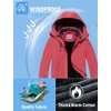 WULFUL Girl’s Waterproof Ski Jacket Warm Fleece Hooded Winter Snow Coat(Red)