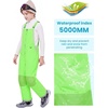 WULFUL Kids Waterproof Ski Bib Boys Girls Winter Snow Pants(Green)