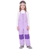 WULFUL Kids Waterproof Ski Bib Boys Girls Winter Snow Pants(Light Purple)