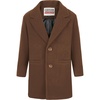 WULFUL Boys Wool Coat Single Breasted Trench Coat Winter Pea Coat(Dark Brown)