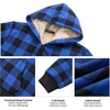 WULFUL Boys Flannel Fleece Jackets Plaid Sherpa Hoodie Zip Up Winter Coat 5-14 Years(Blue 804)