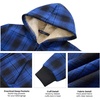 WULFUL Boys Flannel Fleece Jackets Plaid Sherpa Hoodie Zip Up Winter Coat 5-14 Years(Blue M16)