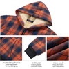 WULFUL Boys Flannel Fleece Jackets Plaid Sherpa Hoodie Zip Up Winter Coat 5-14 Years(Orange 566)