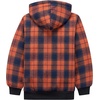 WULFUL Boys Flannel Fleece Jackets Plaid Sherpa Hoodie Zip Up Winter Coat 5-14 Years(Orange 566)