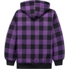 WULFUL Boys Flannel Fleece Jackets Plaid Sherpa Hoodie Zip Up Winter Coat 5-14 Years(Purple M15)