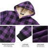 WULFUL Boys Flannel Fleece Jackets Plaid Sherpa Hoodie Zip Up Winter Coat 5-14 Years(Purple M15)