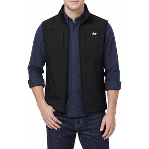 WULFUL Men’s Lightweight Golf Vest Windproof Outerwear Sleeveless Jacket(Black)