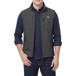 WULFUL Men’s Lightweight Golf Vest Windproof Outerwear Sleeveless Jacket(Dark Grey)