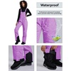 WULFUL Womens Insulated Snow Bibs Waterproof Winter Ski Pants Snowboarding Overalls(Dark Purple)