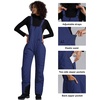 WULFUL Womens Insulated Snow Bibs Waterproof Winter Ski Pants Snowboarding Overalls(Navy)