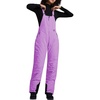 WULFUL Womens Insulated Snow Bibs Waterproof Winter Ski Pants Snowboarding Overalls(Dark Purple)