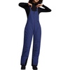 WULFUL Womens Insulated Snow Bibs Waterproof Winter Ski Pants Snowboarding Overalls(Navy)