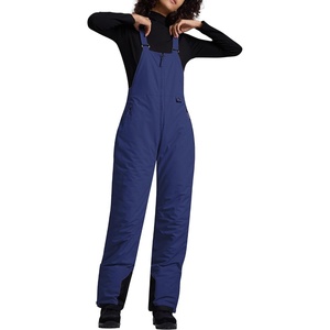 WULFUL Womens Insulated Snow Bibs Waterproof Winter Ski Pants Snowboarding Overalls(Navy)