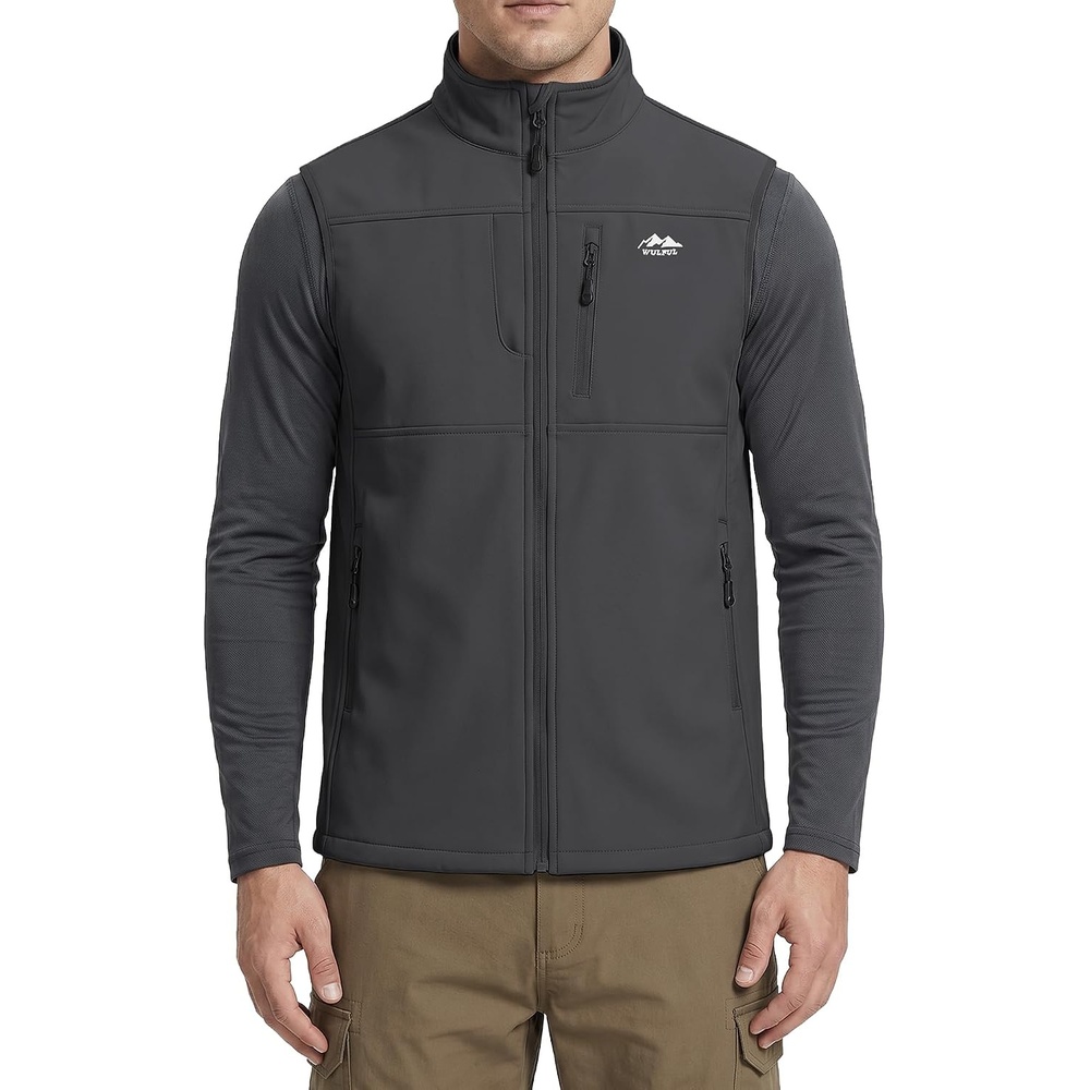 image:imageWULFUL Mens Golf Vest Windproof Lightweight Outerwear Sleeveless Jacket