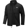 WULFUL Men’s Lightweight Softshell Jacket Fleece Lined Windbreaker Outdoor(Black)