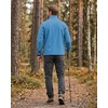 WULFUL Men’s Lightweight Softshell Jacket Fleece Lined Windbreaker Outdoor(Blue)
