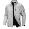 WULFUL Men’s Lightweight Softshell Jacket Fleece Lined Windbreaker Outdoor(Light Grey)