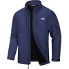 WULFUL Men’s Lightweight Softshell Jacket Fleece Lined Windbreaker Outdoor(Navy)