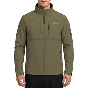WULFUL Men’s Lightweight Softshell Jacket Fleece Lined Windbreaker Outdoor(Army Green)