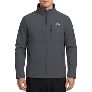 WULFUL Men’s Lightweight Softshell Jacket Fleece Lined Windbreaker Outdoor(Dark Grey)