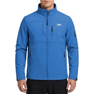 WULFUL Men’s Lightweight Softshell Jacket Fleece Lined Windbreaker Outdoor(Royal Blue)