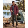 WULFUL Men’s Softshell Jacket Waterproof Lightweight Insulated Windbreaker Fleece Lined Rain Shell Jacket for Hiking Travel(Red Wine)