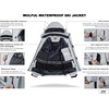 WULFUL Men’s Waterproof Ski Jacket Warm Winter Coats Windproof Winter Jackets for Men Fleece Lined Windbreaker with Hood(Light Grey-n2)
