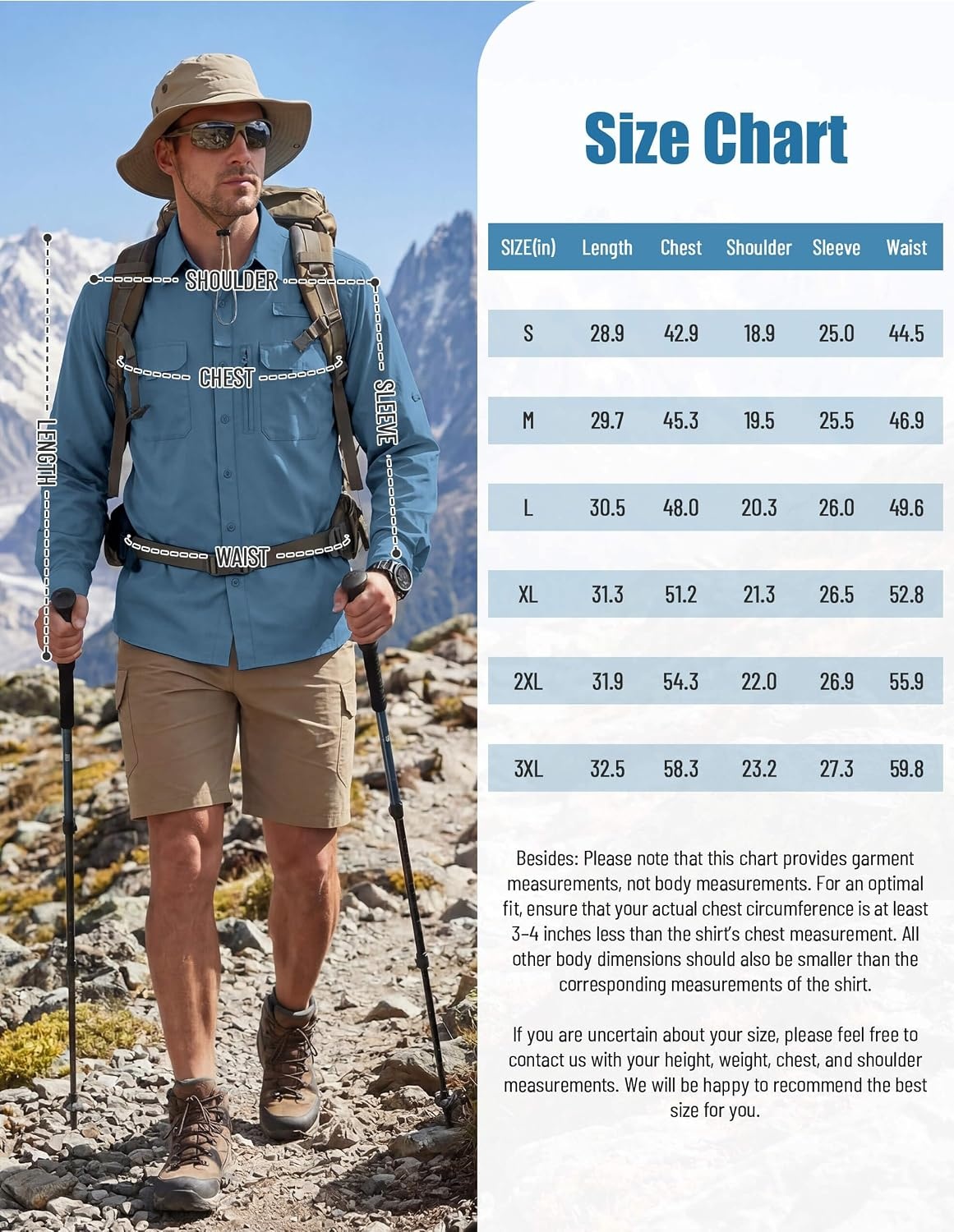 image:imageWULFUL Mens Sun Protection Fishing Shirts UPF 50 Lightweight Quick DryBluestone
