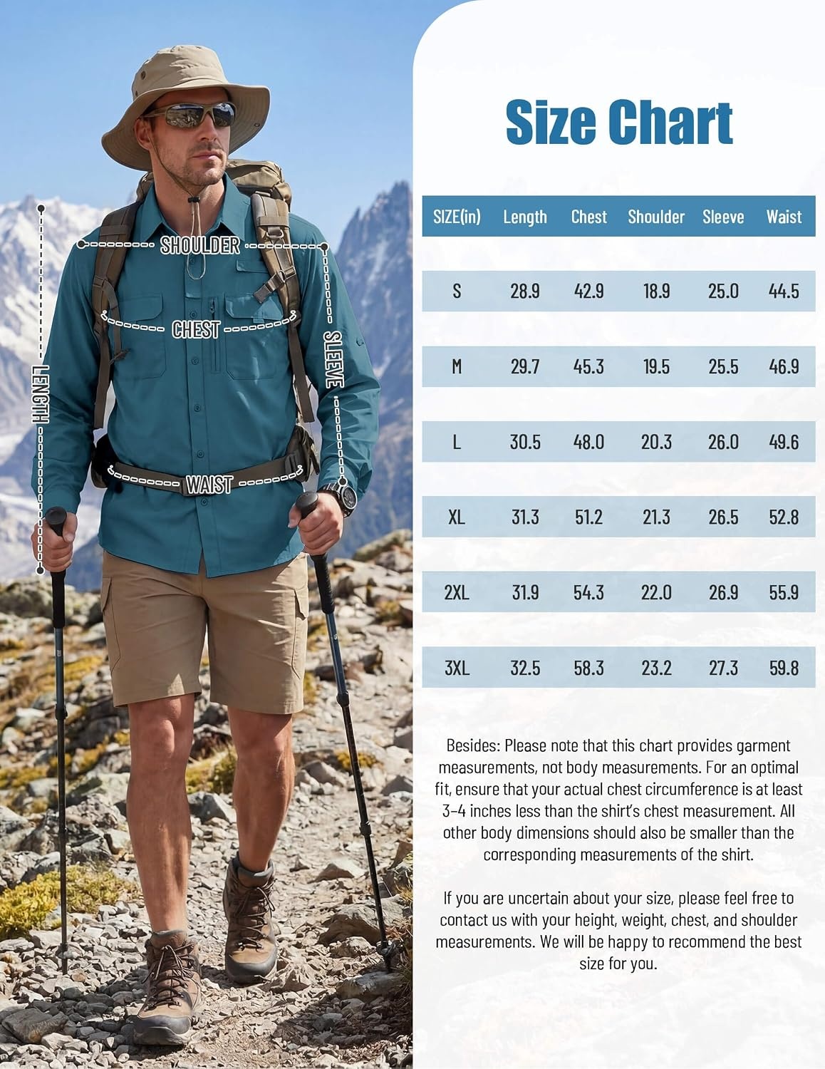 image:imageWULFUL Mens Sun Protection Fishing Shirts UPF 50 Lightweight Quick DryDark Teal
