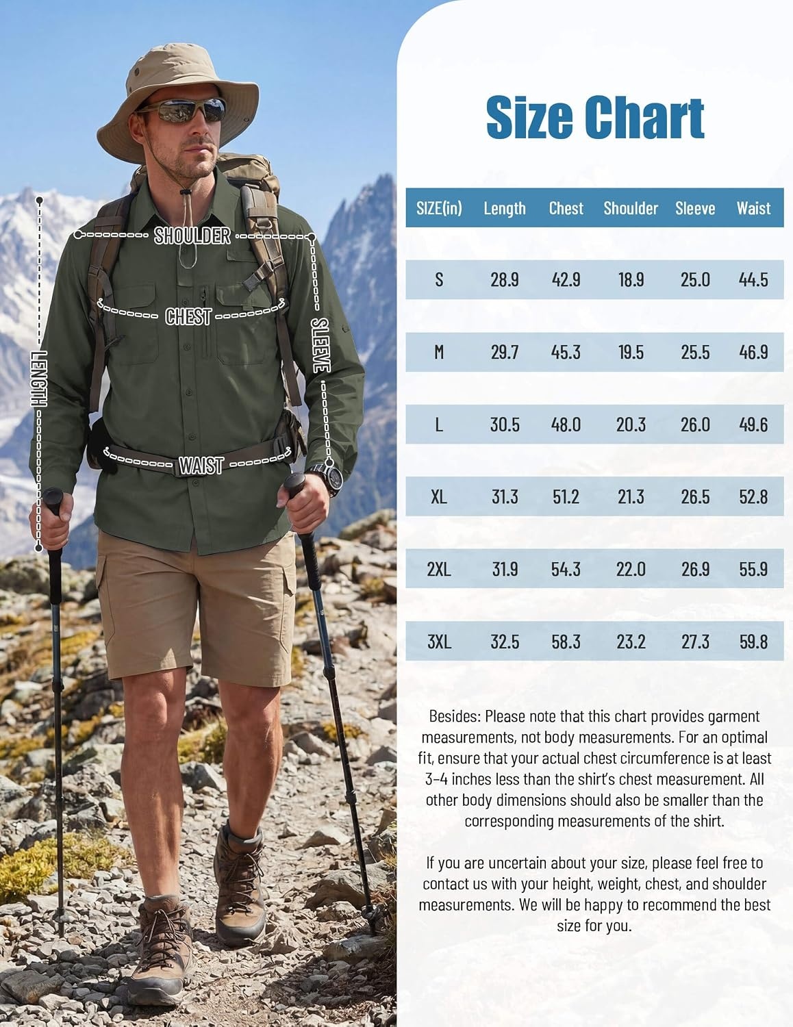 image:imageWULFUL Mens Sun Protection Fishing Shirts UPF 50 Lightweight Quick DryGreen