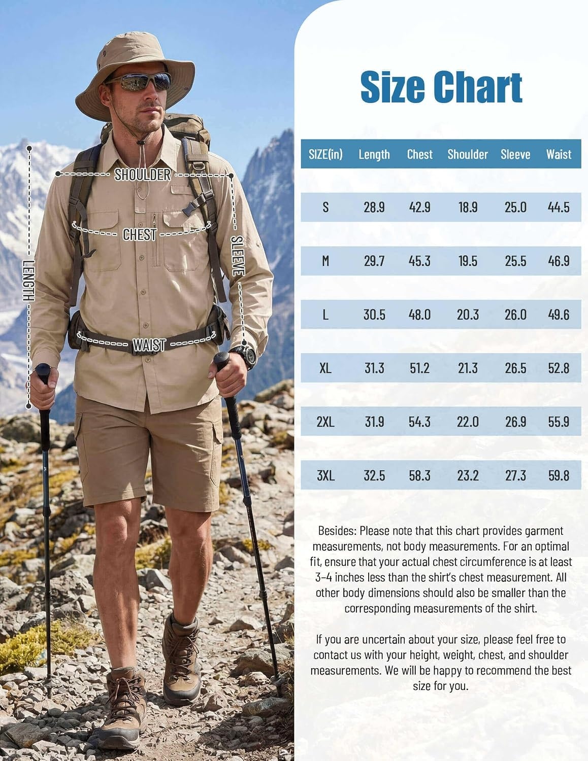 image:imageWULFUL Mens Sun Protection Fishing Shirts UPF 50 Lightweight Quick DrySolid Khahi
