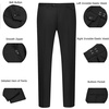 WULFUL Men’s 3 Piece Slim Fit Suit Set Two Button Blazer Jacket Vest Pants Tuxedo Set for Party, Wedding and Business(Glossy Black)