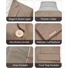 WULFUL Men’s Slim Fit 2 Piece Suit, One Button Solid Blazer Business Party Jacket Pants Set(Brown)