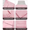 WULFUL Men’s Slim Fit 2 Piece Suit, One Button Solid Blazer Business Party Jacket Pants Set(Pink)