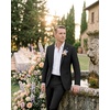 WULFUL Men’s Slim Fit Suit 3 Piece Double Breasted Suit Set Formal Party Wedding(Black)