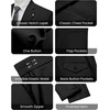WULFUL Men’s Slim Fit Suit 3 Piece Double Breasted Suit Set Formal Party Wedding(Black)