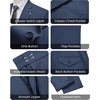 WULFUL Men’s Slim Fit Suit 3 Piece Double Breasted Suit Set Formal Party Wedding(Navy)
