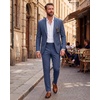 WULFUL Men’s Slim Fit Suit 3 Piece Double Breasted Suit Set Formal Party Wedding(Navy)